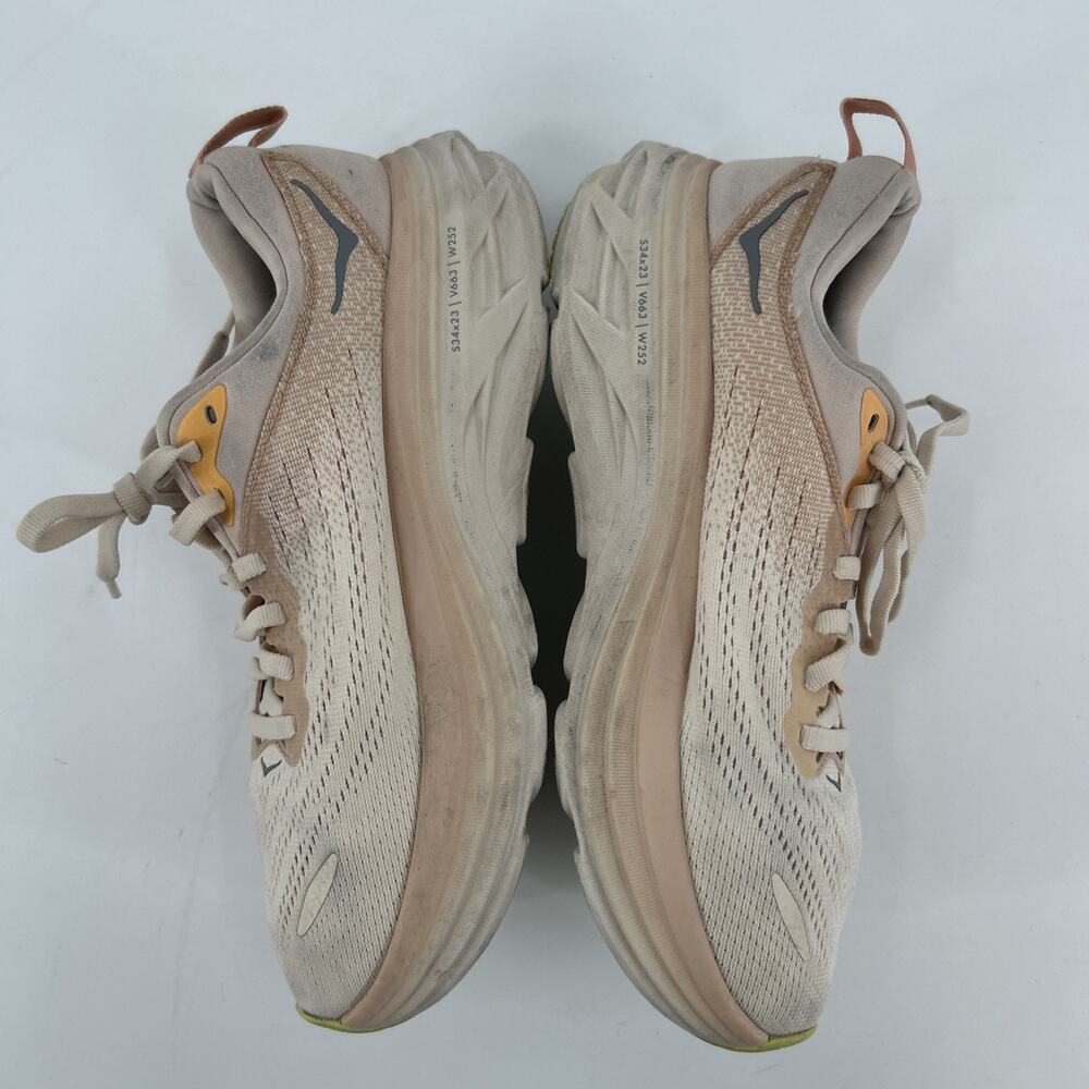 Hoka One One Bondi 8 Sneaker Womens Size 7.5B Cream Vanilla Used - Picture 9 of 9